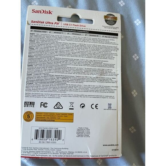 New SanDisk Cruzer ULTRA FIT 32GB USB Flash Drive USB 3.1 - Picture 3 of 8